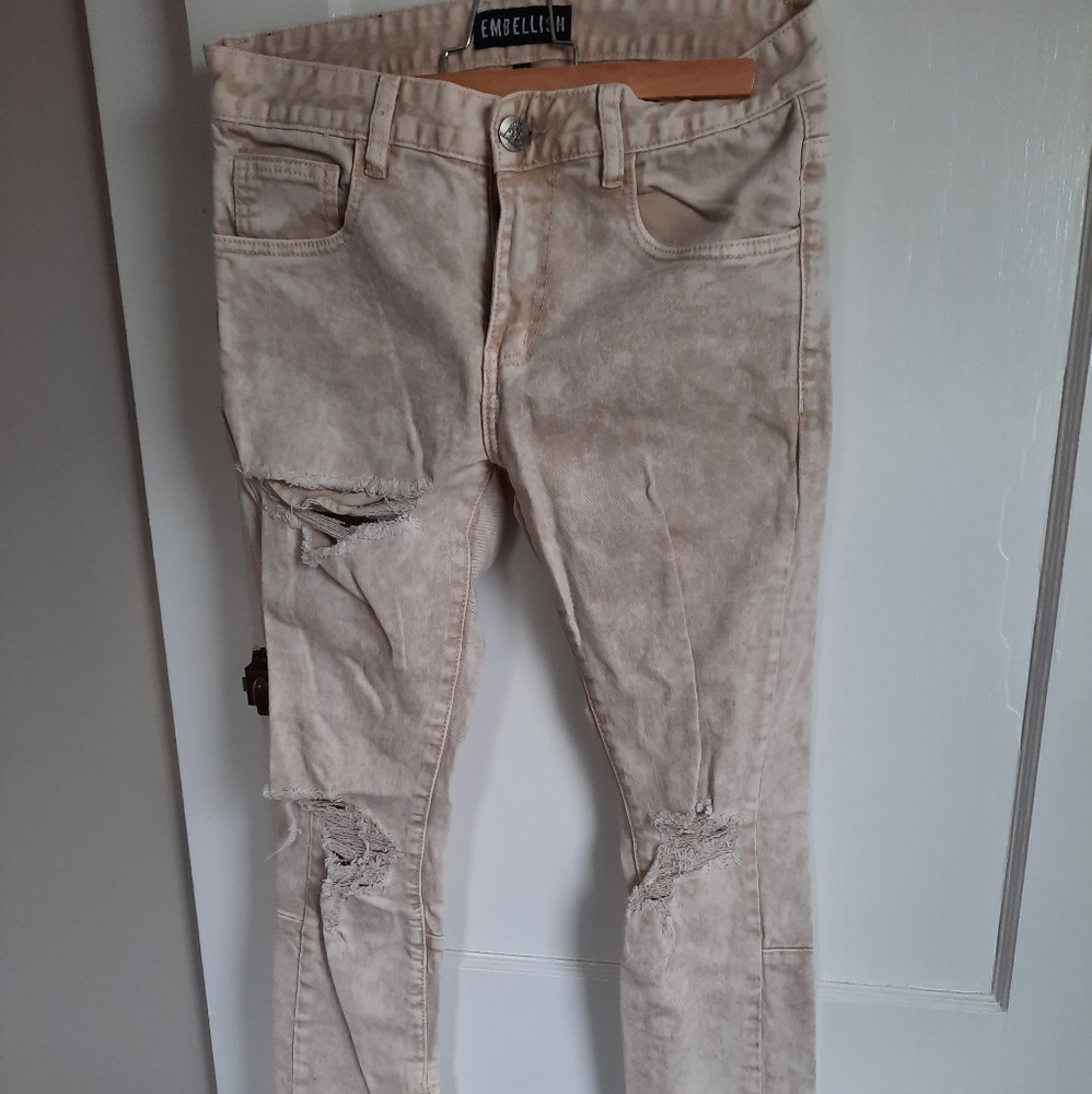 NWOT Embellish Bullet Exposed Ripped Denim Jeans